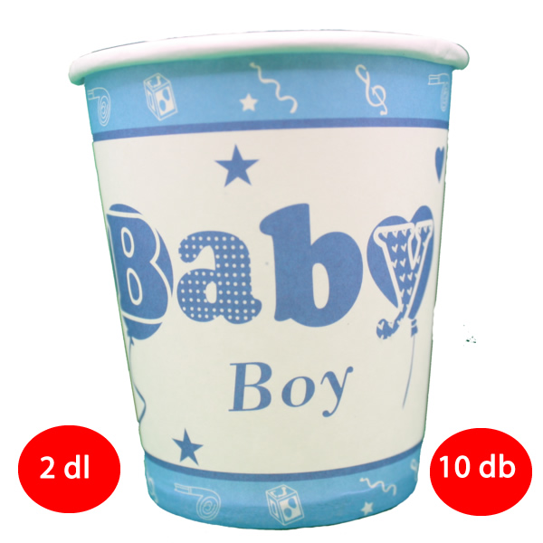 Papír pohár 10 db/cs - Baby Boy világoskék