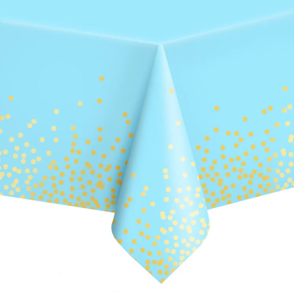 Asztalterítő, kék színű, arany konfetti mintákkal, 137x 274 cm