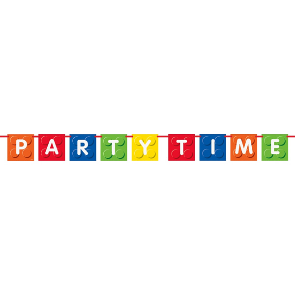 Party time - fűzér - építőkocka mintás