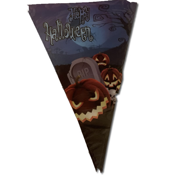 Halloween zászló,  temető-töklámpás