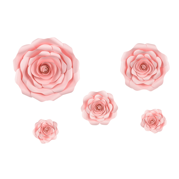 Papír virág háttér, pink mix, 5 darab