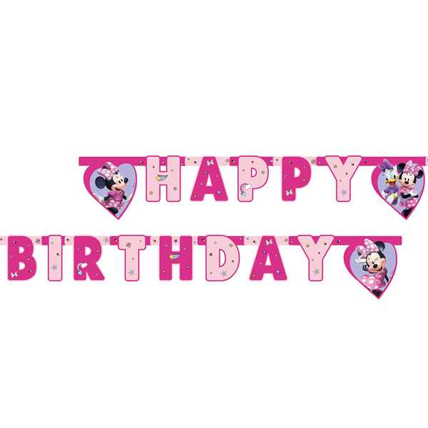Papír fűzér, Minnie Junior - Happy Birthday