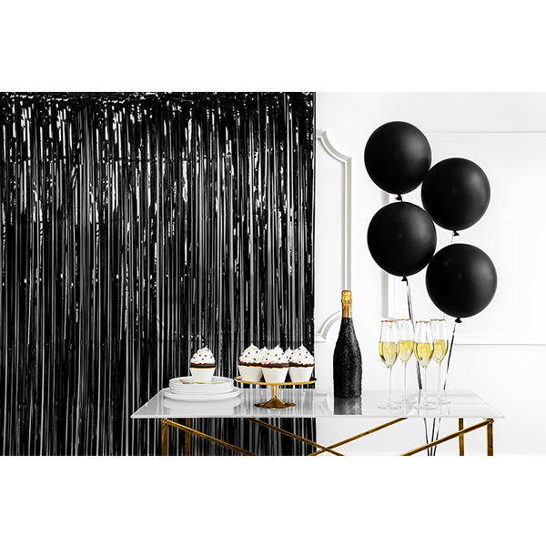 Party függöny, fekete, 90 X 250 cm
