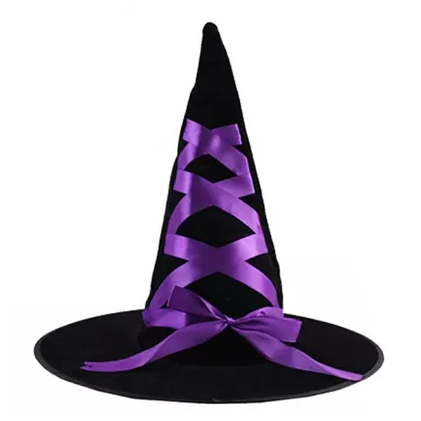 Boszorkány kalap, lila szallagos