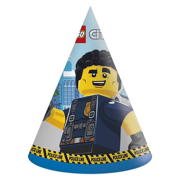 Party csúcsos kalap, Lego City, 6 db/csomag