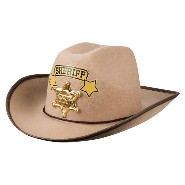 Sheriff kalap, gyermek méretben, barna