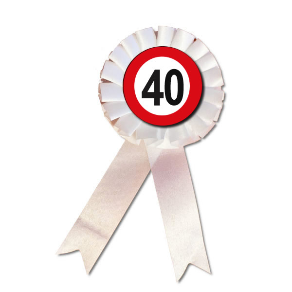 Kitűző, rozettás Behajtani tilos 40. születésnapra