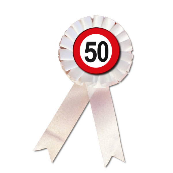 Kitűző, rozettás Behajtani tilos 50. születésnapra