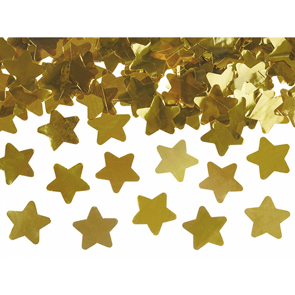 Konfetti kilövő ágyú, 40 cm, arany csillagok