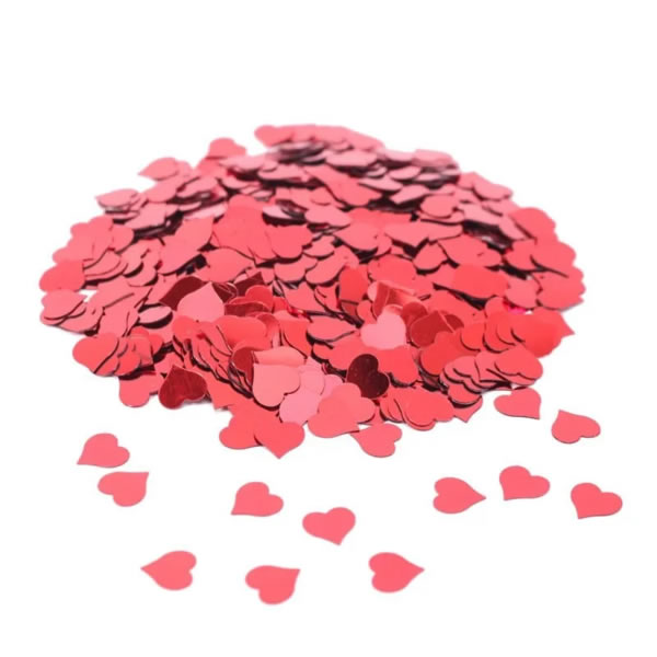 Konfetti, szív forma, piros, 14 gr/csomag
