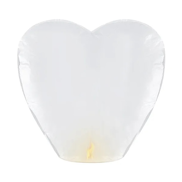 Égi lámpás,  szív alakú, fehér, 95 cm magas 1 db