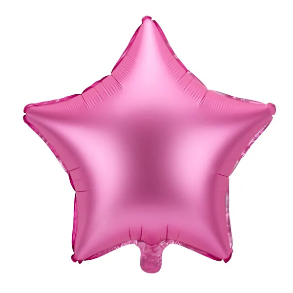 Csillag alakú light  pink fólia lufi,  19