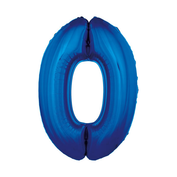 0. szám, fólia lufi, 92 cm, kék