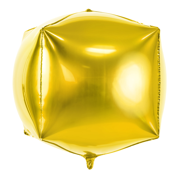 Kocka alakú arany fólia lufi, 35cm
