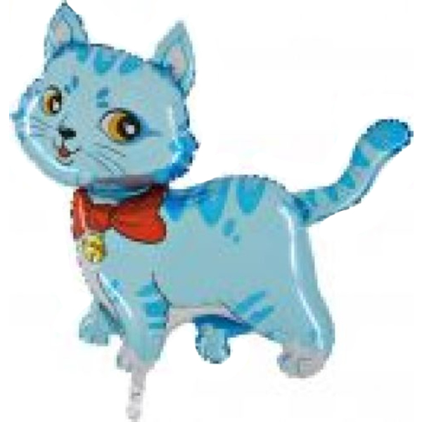 Fólia lufi, Mini forma, cica, kék, 36 cm