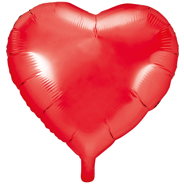 Szív alakú piros fólia lufi, 18
