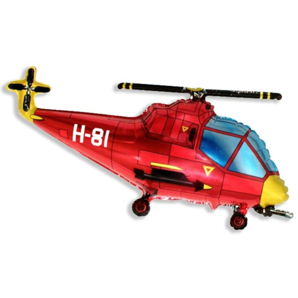 Fólia lufi, helikopter, piros,  24