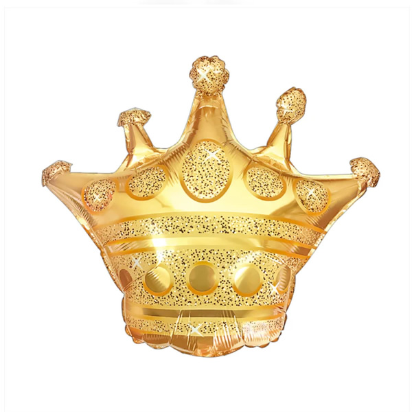 Arany korona, fólia lufi, 40x37 cm, levegővel