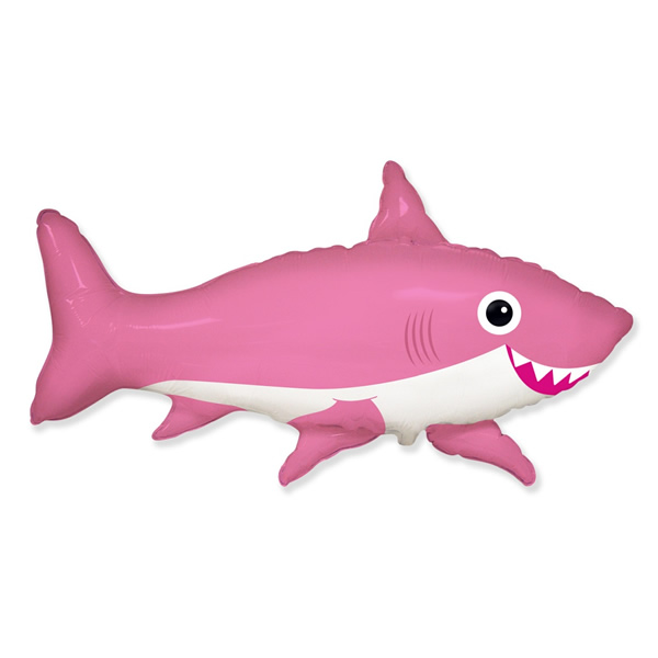 Fólia lufi, nagyforma, cápa, pink, 24