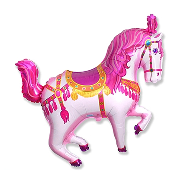 Fólia lufi, mini forma, cirkuszos ló, pink, 14