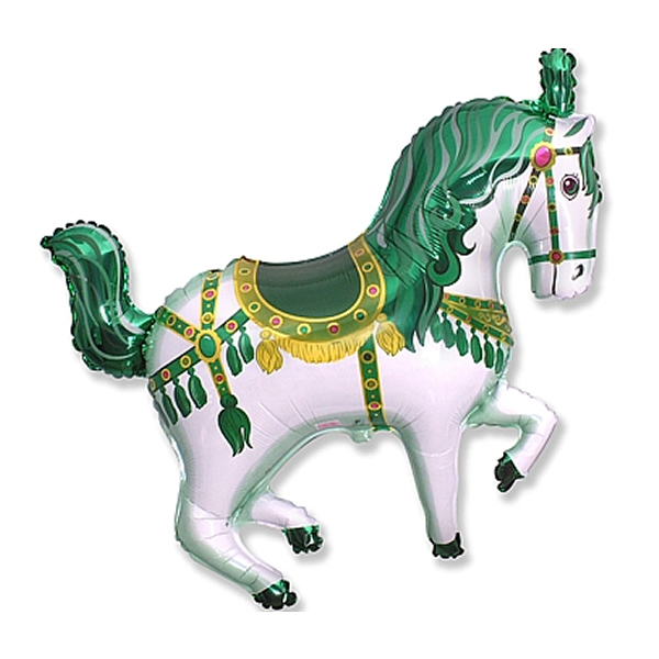Fólia lufi, mini forma, cirkuszos ló, zöld, 14