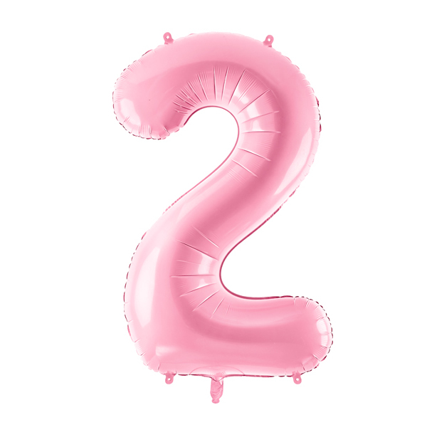Fólia lufi, 2. születésnapra, rózsaszín, 86 cm
