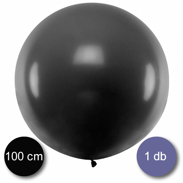 Gömb lufi, pasztel fekete, 100 cm