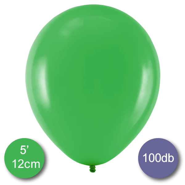 Pasztel latex lufi,  zöld, 100 db, d13 cm