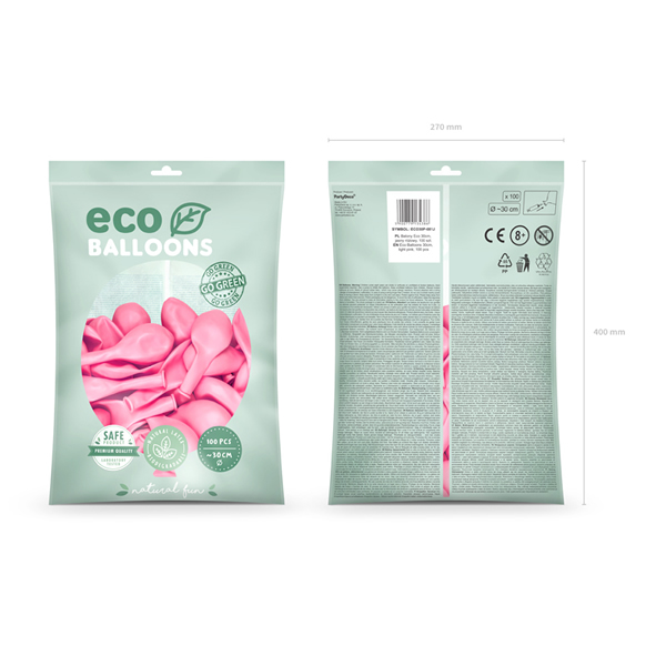 ECO lufi, latex, light pink, 100 db, 30 cm