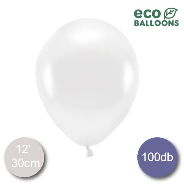 ECO Lufi, metál fehér , 30cm, 100 db/cs