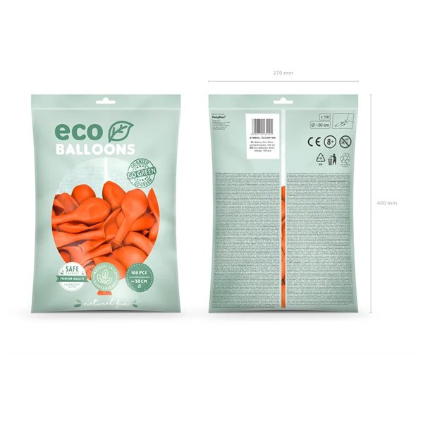 Eco lufi, latex, d30 100 db, narancs