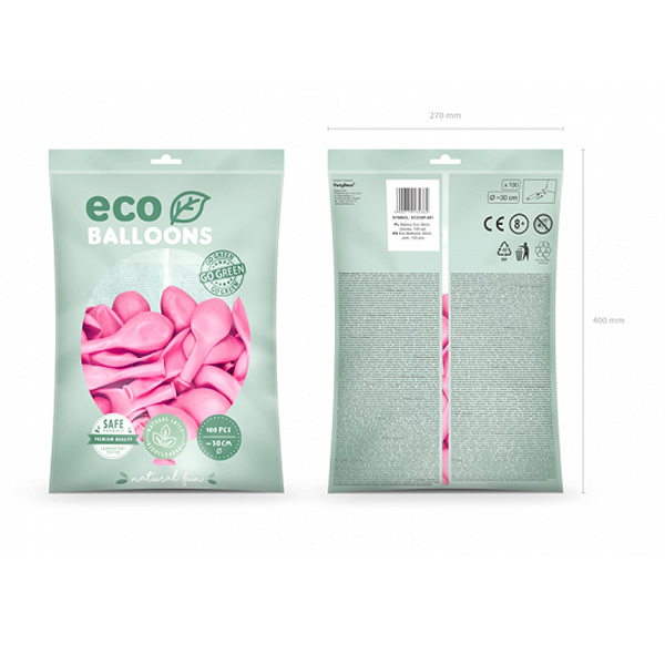 ECO lufi, latex, pink, 100 db, 30 cm