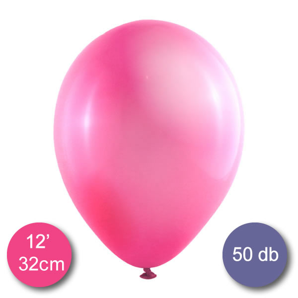 Lufi (metál) neon pink, 32cm, 50 db/cs
