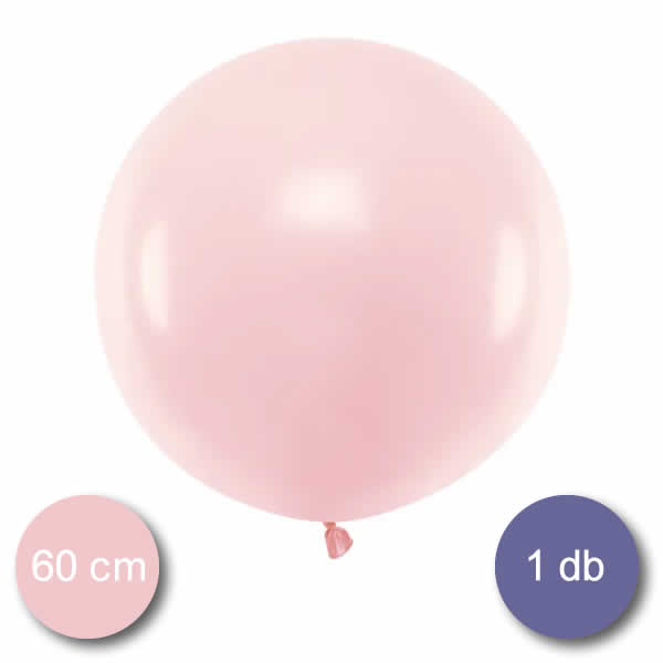 Latex lufi, gömb alakú, halvány rózsaszín,  60 cm átmérő