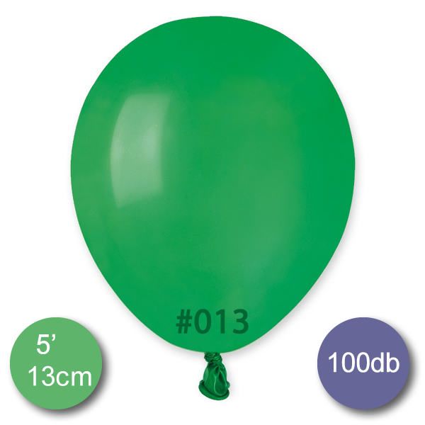 Pasztel,  sötét zöld lufi, 100 db GÖMB, ?13cm (A50)
