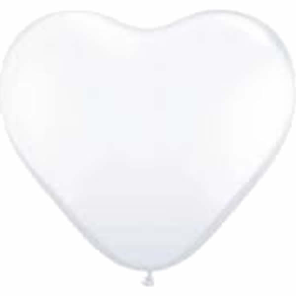 Lufi szív alakú, fehér 100 db/cs