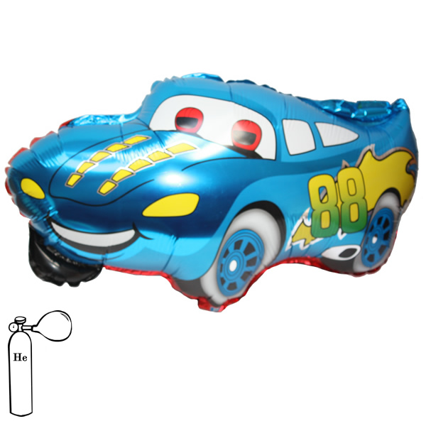 Lufi, fólia, nagyforma autó, kék kb. 55 cm, csomagolt
