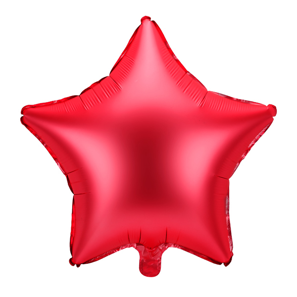 Csillag alakú piros fólia lufi, 19