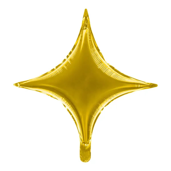 Arany csillag fólia lufi, 4 pontos, 45 cm