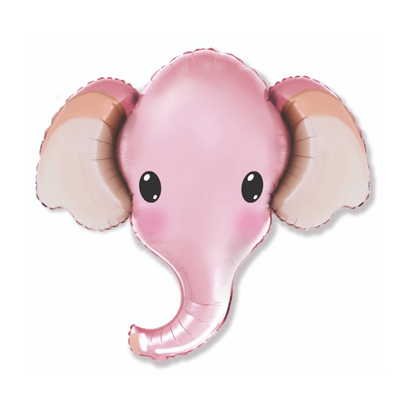 Fólia lufi, pink elefánt fej, 24