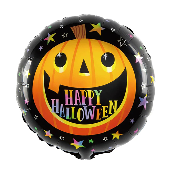 Happy Halloween gömb alakú fólia léggömb, tök szellem,  45 cm