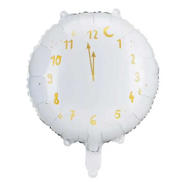 Fólia lufi, gömb alakú, szilveszteri óra, 45 cm