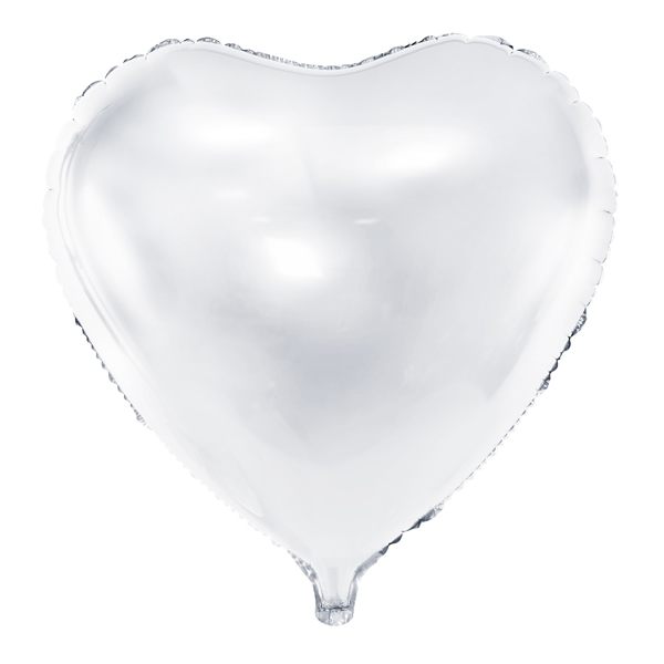 Szív alakú fehér fólia lufi, 18