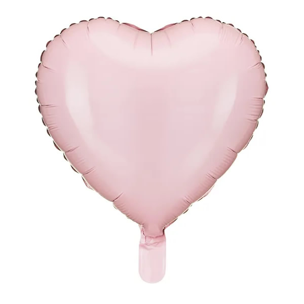 Szív alakú fólia lufi, light pink, 45 cm