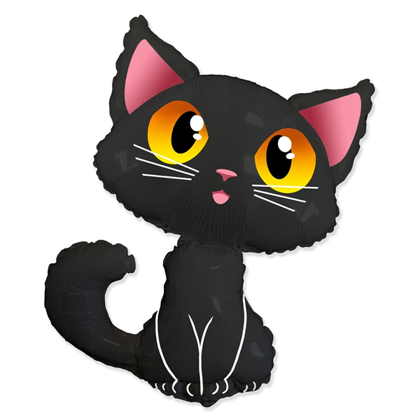 Fólia lufi, nagyforma, fekete cica, 24