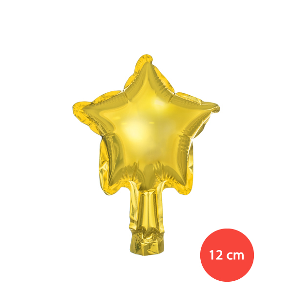 Fólia lufi 12 cm, arany, csillag, 25 db/cs