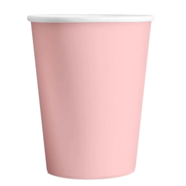 Party papír pohár,  rózsaszín, 220ml, 6 db/csomag
