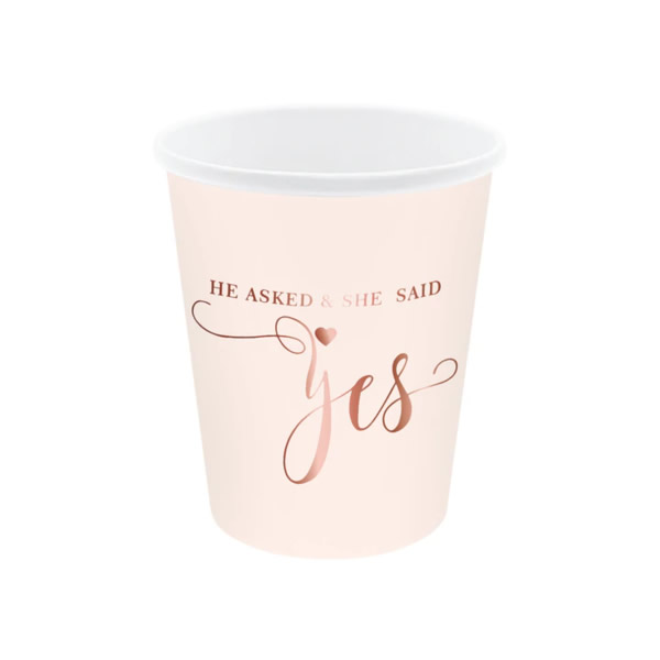 Party pohár, rózsaszín, He asked, She said, 6db/cs, 220 ml