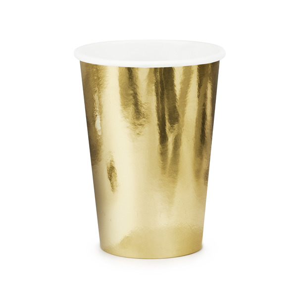 Party pohár, arany,  6db/cs, 220 ml