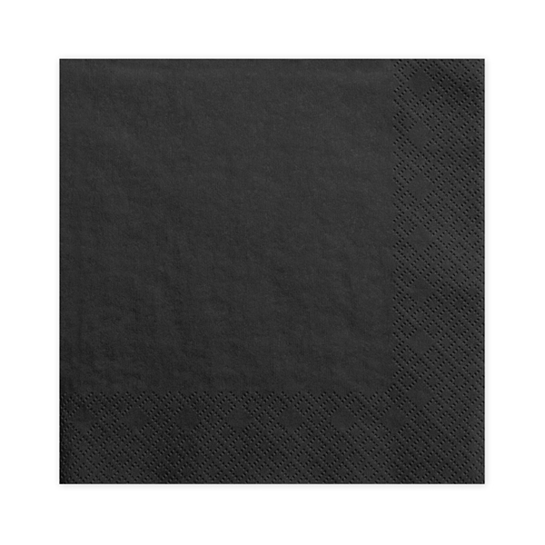 Szalvéta, 20 db ,33x33 cm, 3 rétegű, fekete